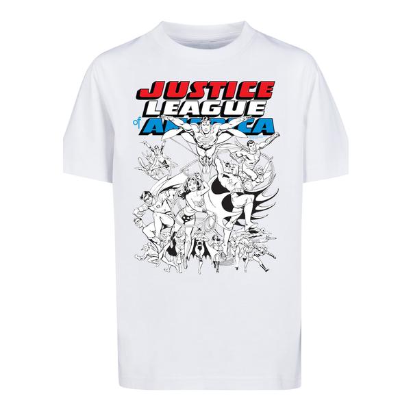 F4NT4STIC T-Shirt DC Comics Justice League of America Mono Action Pose weiß