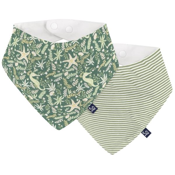 Alvi ® Triangle tørklæde 2-pack Underwater World grøn/beige/rød