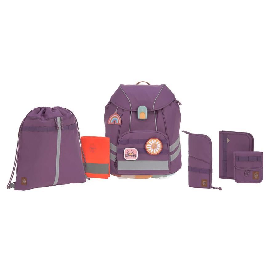 LÄSSIG Flexy Unique skolväskeset i 7 delar purple 