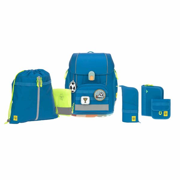 LÄSSIG 7-delt Boxy Unik blå skoletaske med 7 dele