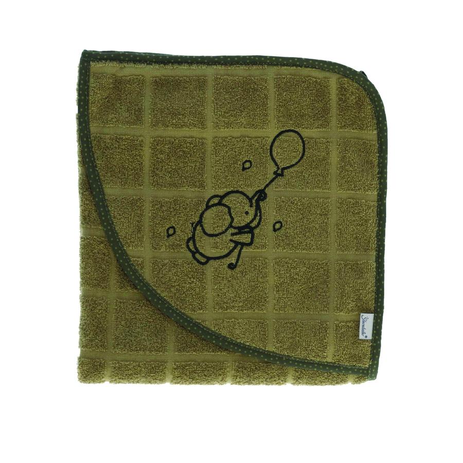 Sterntaler Badehåndklæde med hætte 80 x 80 cm Eddy medium grøn 