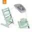 STOKKE® Mega Tripp Trapp® Set Hochstuhl Buche Soft Mint inkl. Newborn Set™ Grey und Baby Set Soft Mint 
