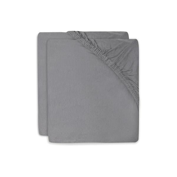 jollein Fitted Sheet Cradle Jersey 40/50x80/90cm Pakke med 2 stk. stormgrå