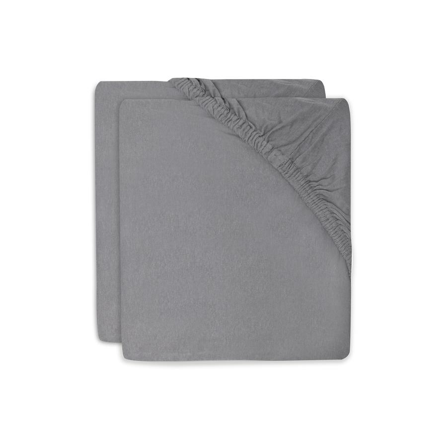 jollein Fitted Sheet Cradle Jersey 40/50x80/90cm Pack of 2 Storm Grey