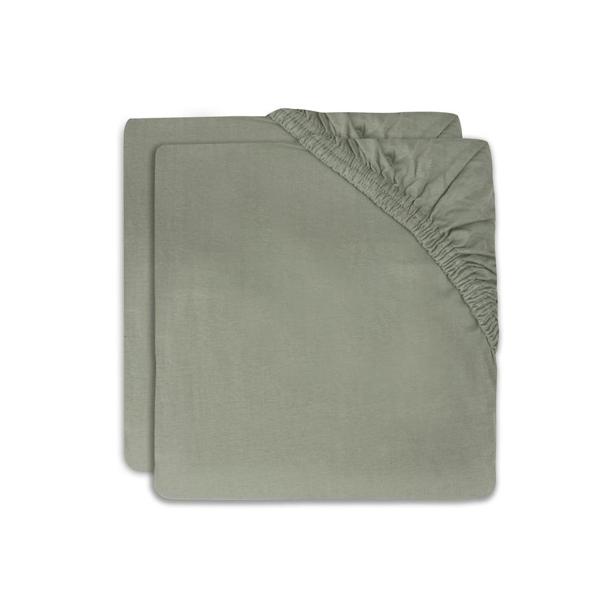 jollein Fitted Sheet Cradle Jersey 40/50x80/90cm Pack of 2 Ash Green 