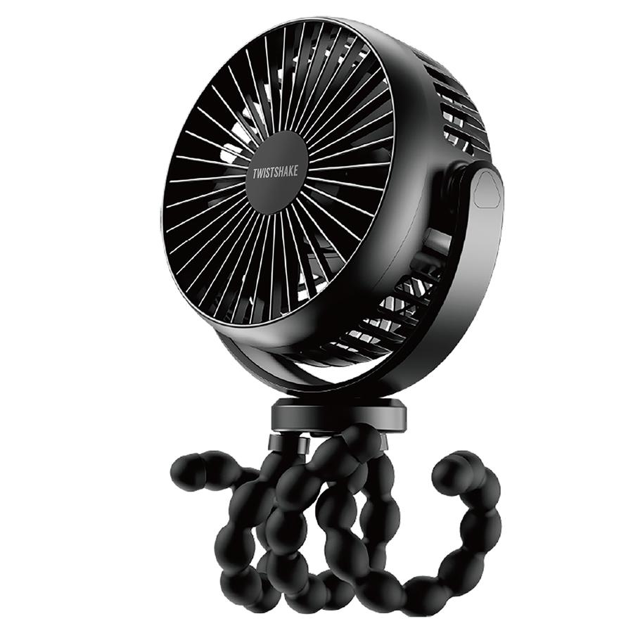 Twist shake  přenosný ventilátor a Power banka černá