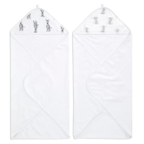 aden + anais™ essential s badehåndklæde med hætte 2-pack safari babes
