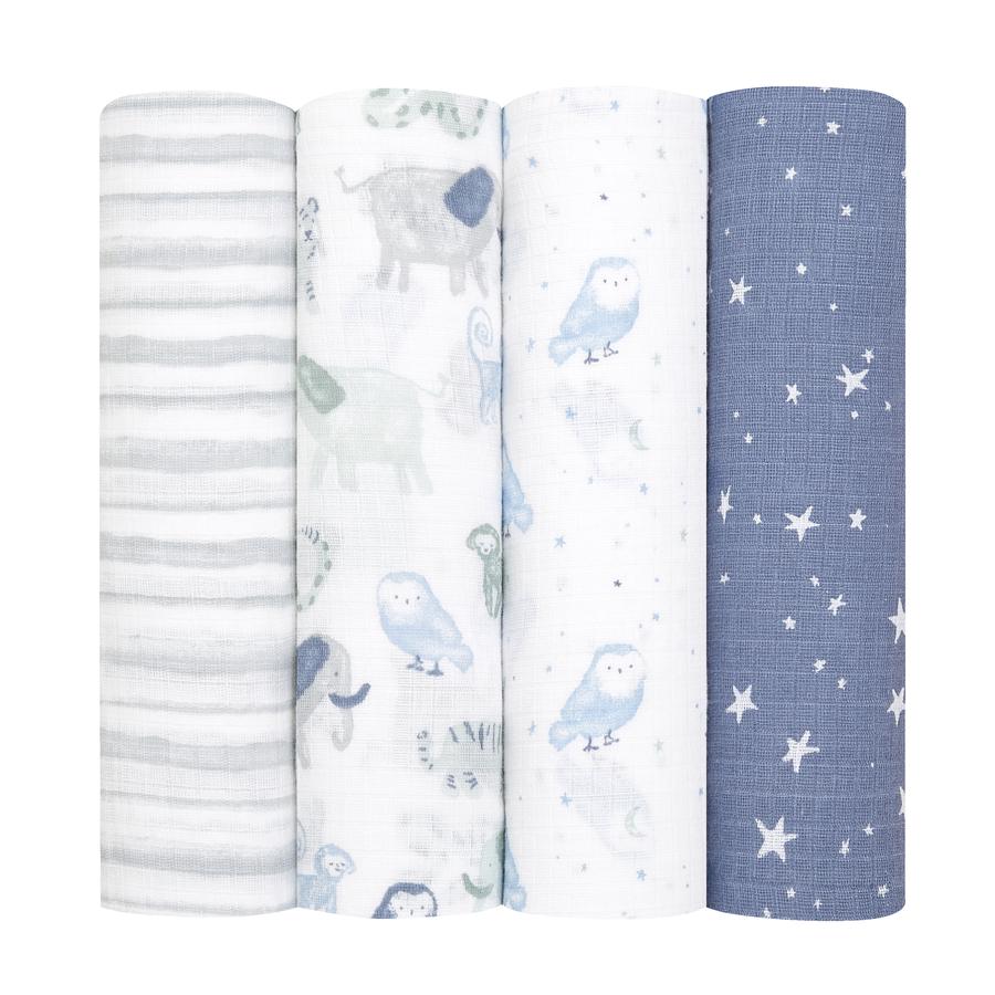 aden + anais™ essential s bomullsmuslin puck sling 4-pack Time To Dream 