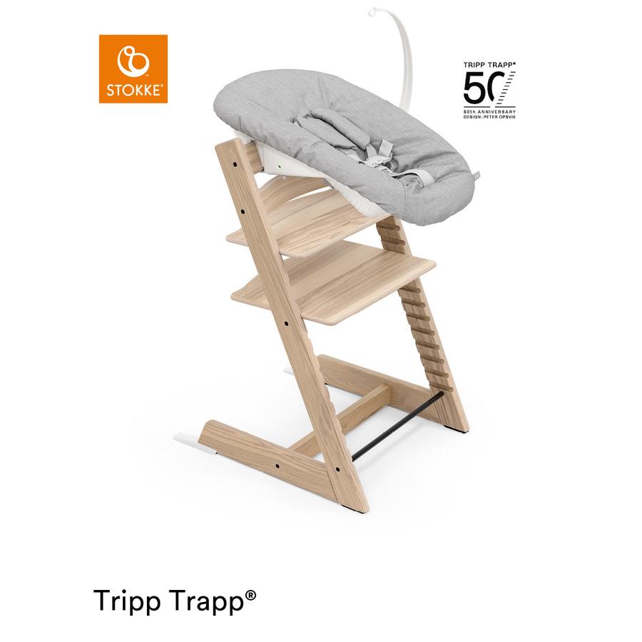STOKKE® Tripp Trapp® Hochstuhl 50 Jahre Limited Edition Esche inkl. Newborn Set™ Grey