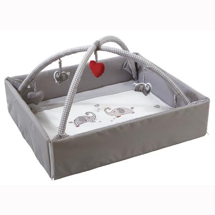 Roba Nid Bebe Jumbotwins Avec Arceau De Jeu Gris Blanc 125 X 115 Cm Roseoubleu Fr