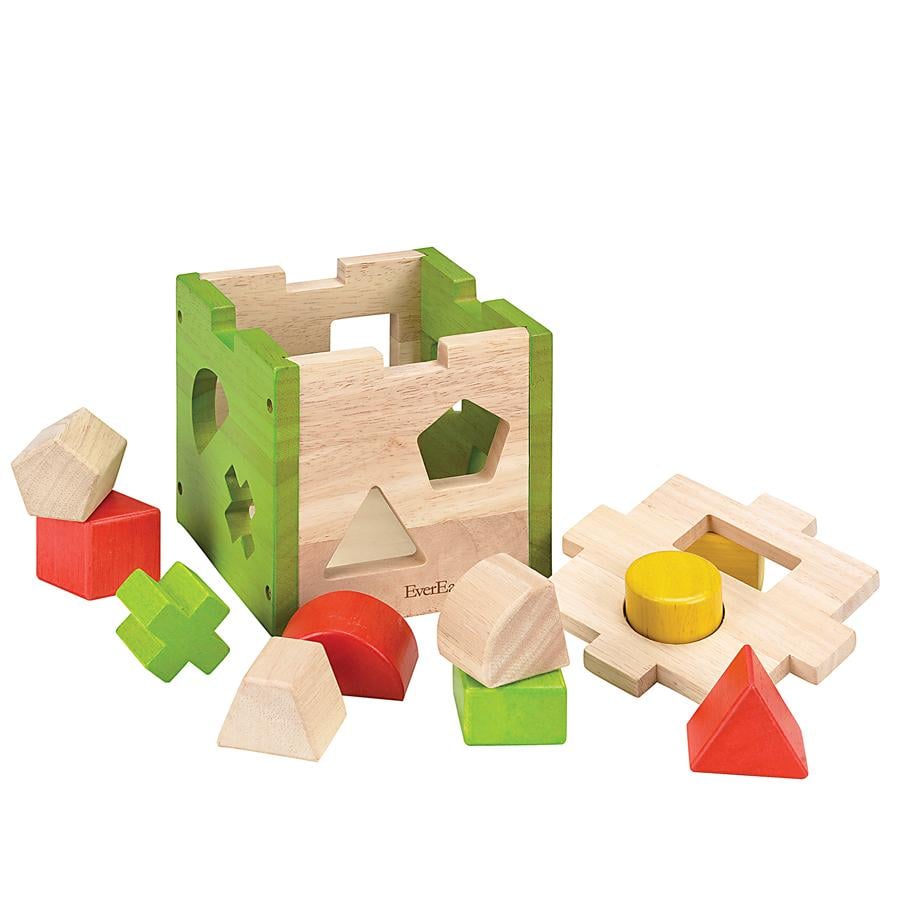 EverEarth® Cube à jeu de formes, bois