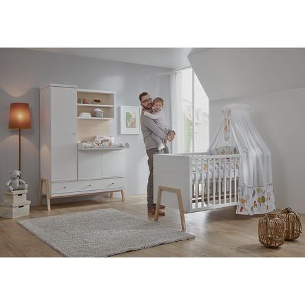 Schardt Lit Enfant Et Armoire Avec Plan A Langer Holly Nature Blanc Roseoubleu Fr