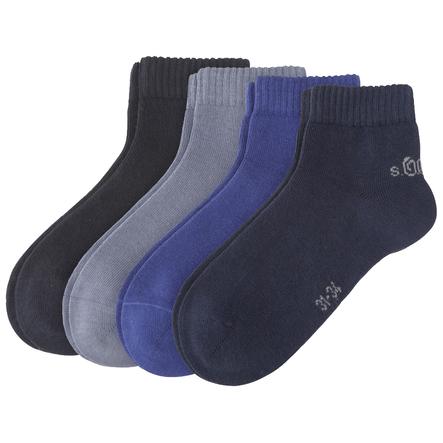 S.OlLIVER Junior Classic Quarter Socks 4-pack blue