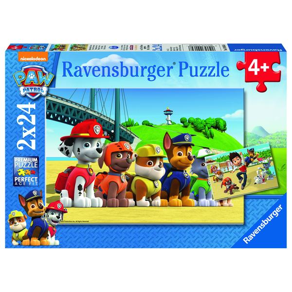 Ravensburger Puzzle 2 x 24 Teile, Paw Patrol: Heldenhafte Hunde