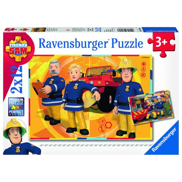 RAVENSBURGER Puzzle 2x12 kusů - Hasič Sam: Sam v nasazení. 