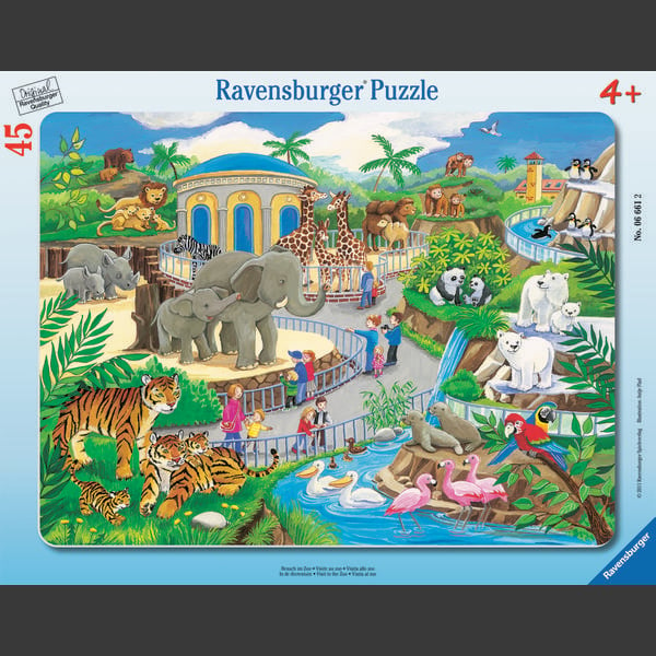 Ravensburger Frame -pelissä - Käy eläintarhassa, 45 kappaletta