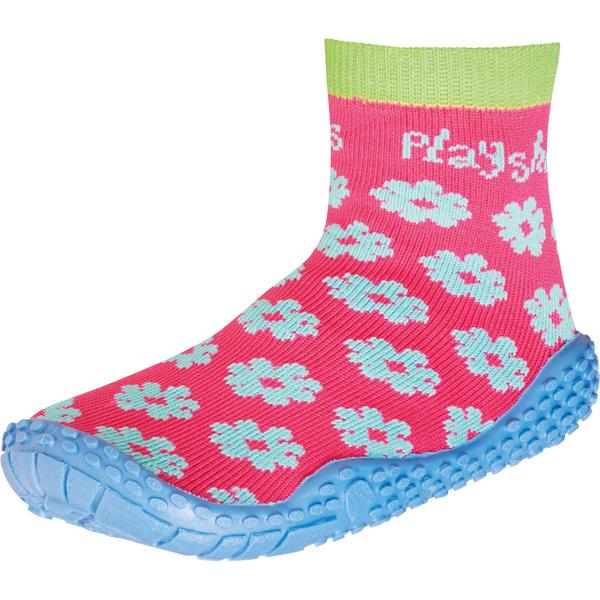 Playshoes Aqua sokken bloemen roze