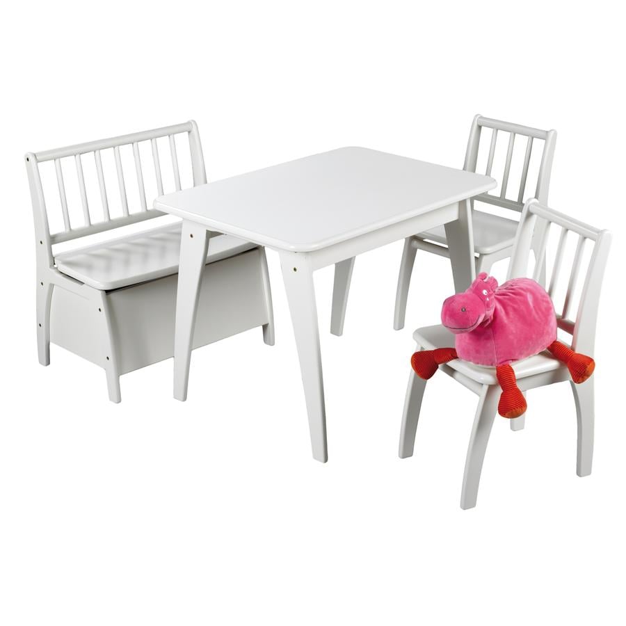 geuther Ensemble table chaise banc enfant Bambino bois blanc