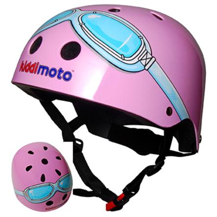 kiddimoto® Casque de vélo enfant Pink Goggle T. S