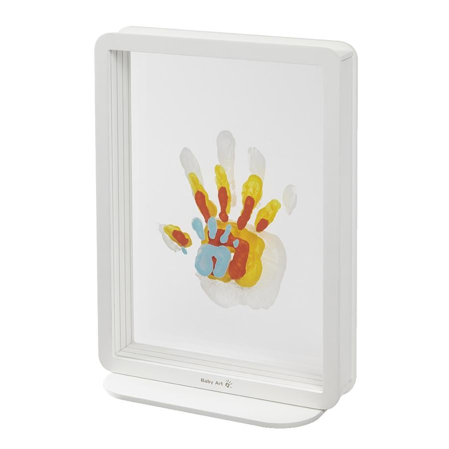 Baby Art Marco de fotos Family Touch -  Huella de manos superpuesta, blanco (plexiglás)