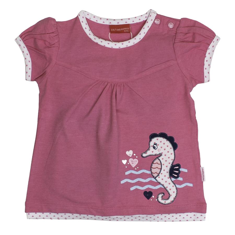 SALT AND PEPPER Girl T-Shirt hippocampe de mer rose bonbon