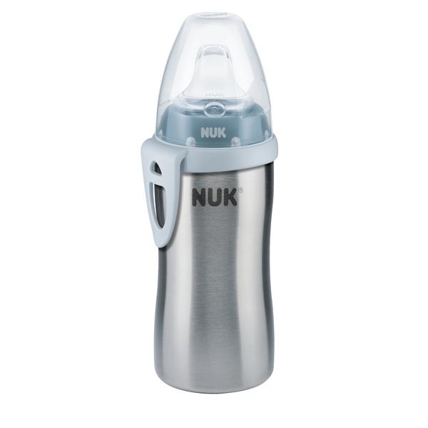 NUK Botella Active para beber Taza de acero inoxidable azul a partir de los 12 meses