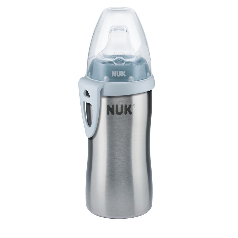 NUK Trinkflasche Active Cup blau aus Edelstahl ab 12. Monate