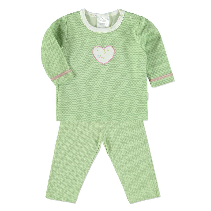 LITTLE  Pyjamas Retro grønt hjerte