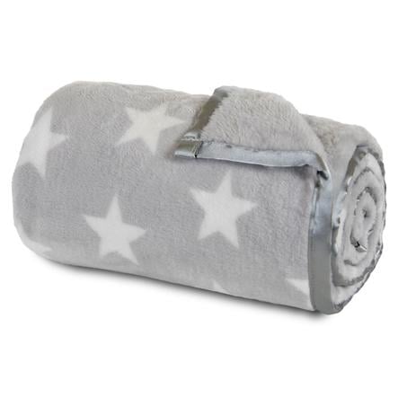 Babybay Couverture Bebe Gris Clair Etoiles Blanches Roseoubleu Fr