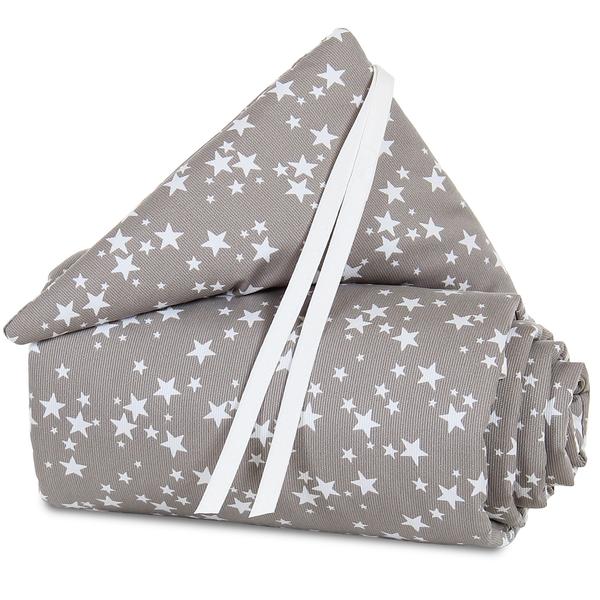 babybay Nestchen Piqué Maxi Taupe Sterne weiß 168 x 24 cm
