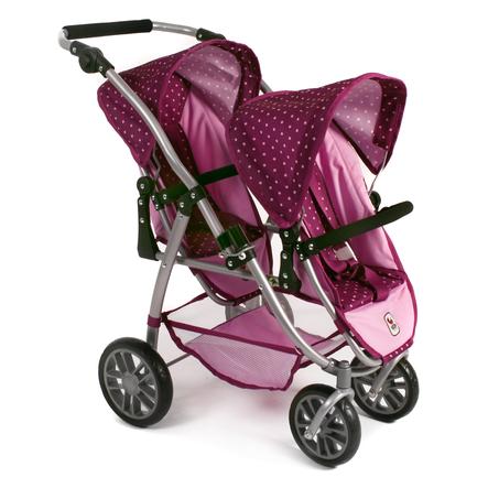 Bayer chic 2000 zwillingspuppenwagen tandem-Buggy vario asterisco Rosa 