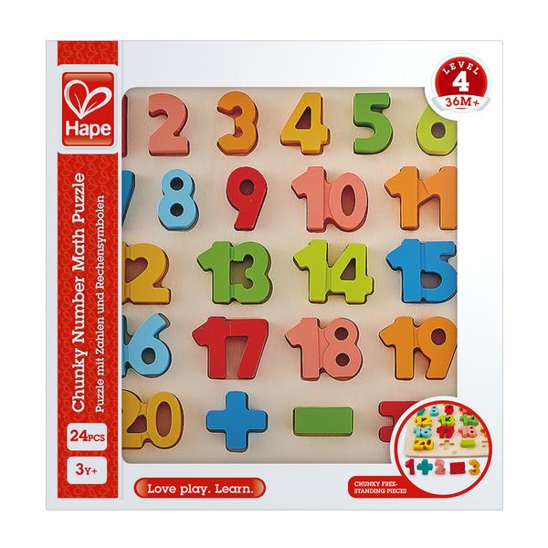 Hape puzzel met cijfers en rekenkundige tekens







