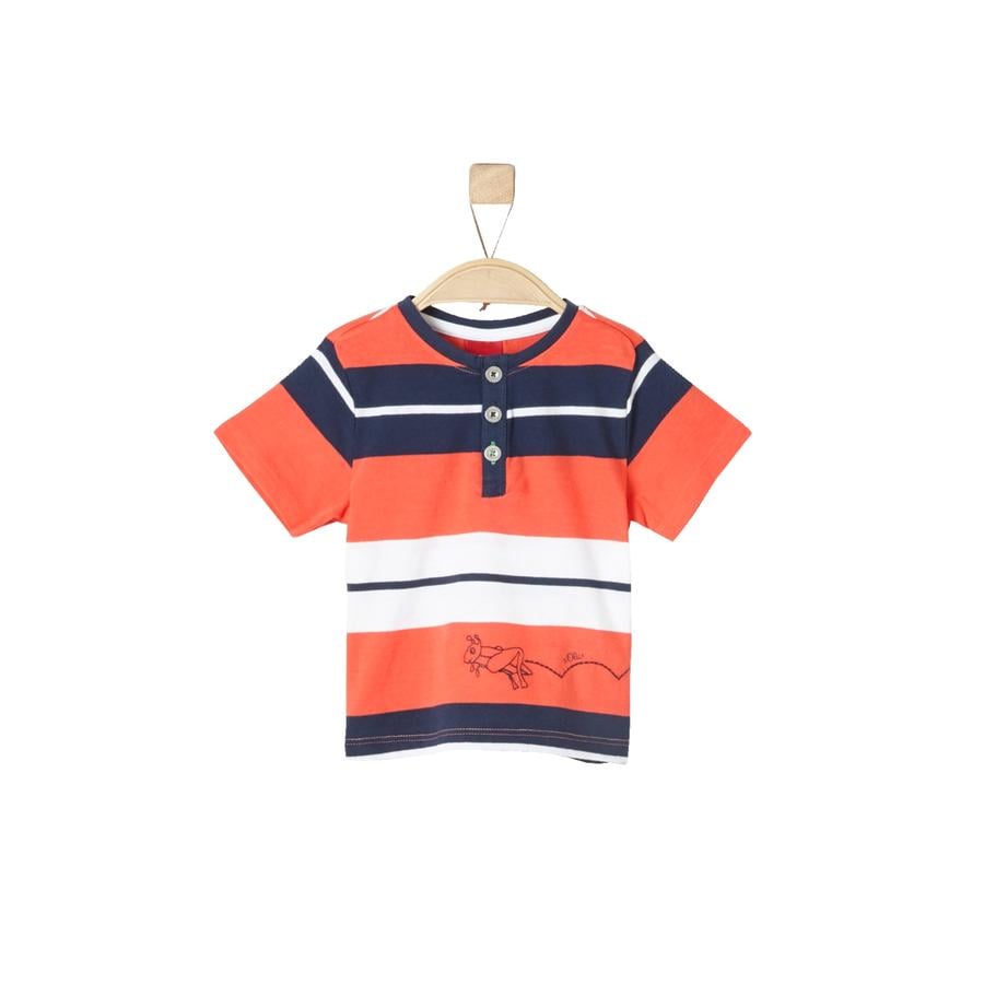 s. Olive r T-shirt til drenge mørk orange stripes 