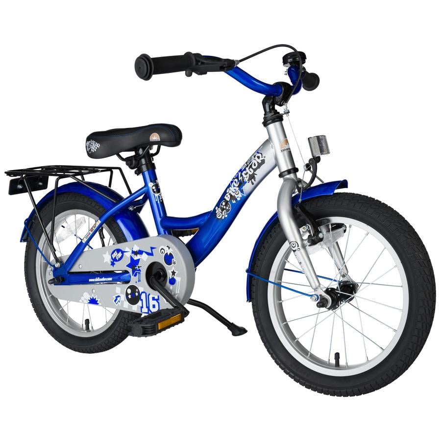 bikestar Bicicleta Premium de seguridad para niños de 16" Classic Plateada Azul