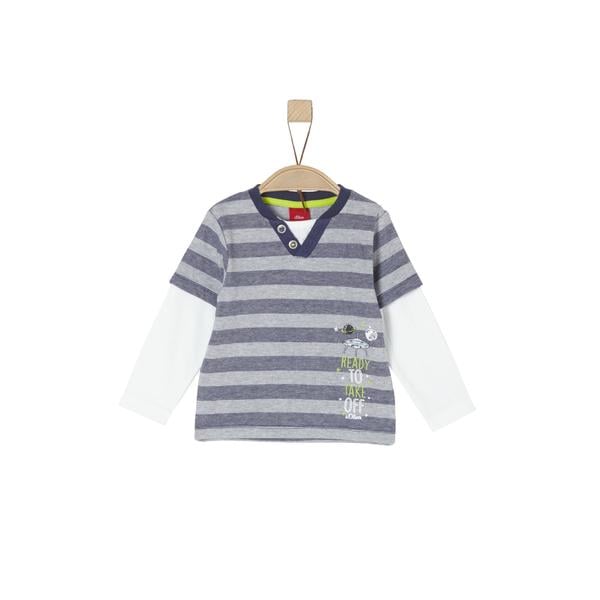s.Oliver Boys Shirt met lange mouwen lichtgrijs melange