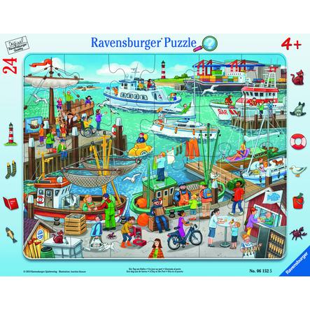 Ravensburger Framepuzzel - Een dag in de haven, 24 stukken