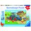 Ravensburger Puzzle 2x12 stykker - byggeplass og gård 