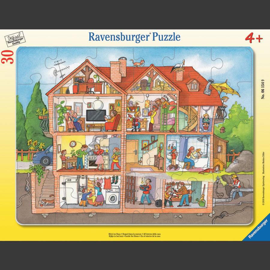 Ravensburger puzzel - blik in het huis, 30 delig