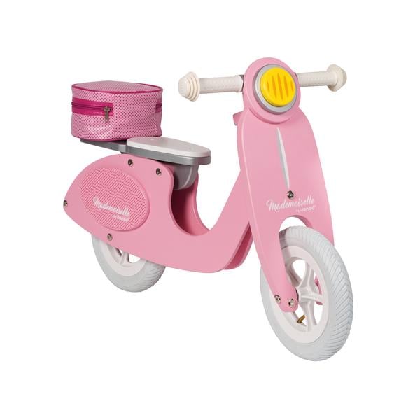 Janod® Porteur draisienne scooter Mademoiselle bois, rose