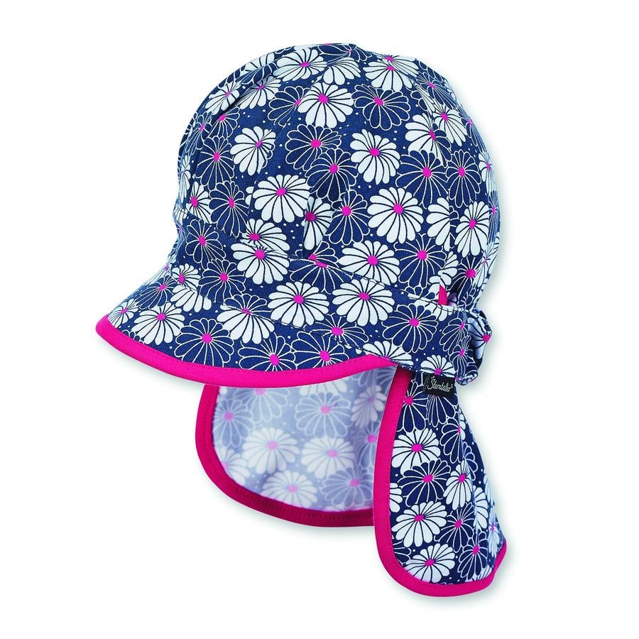 Sterntaler Girl gorra pico protección cuello flores azul marino -  rosaoazul.es