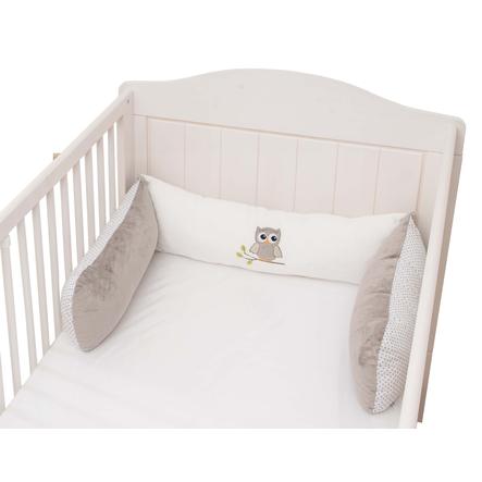 Bebes Collection Tour De Lit Enfant Chouette Taupe 3 Pieces Roseoubleu Fr