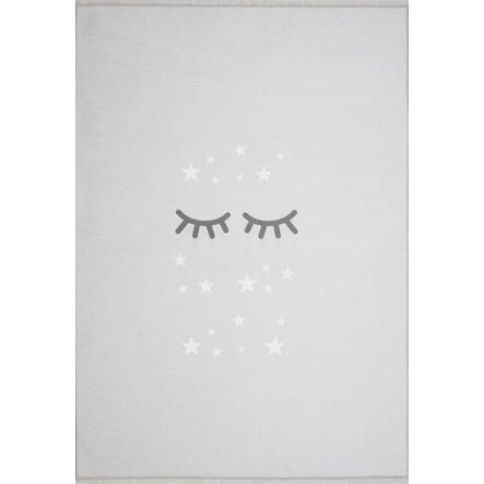 LIVONE Spiel- und Kinderteppich Happy Rugs Sleeping Eyes, silbergrau/weiss, 100 x 160 cm