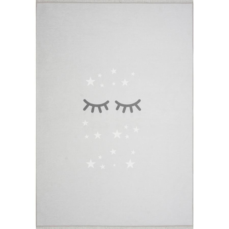 LIVONE Tapijt Happy Rugs Sleeping Eyes, zilvergrijs/wit 100 x 160 cm