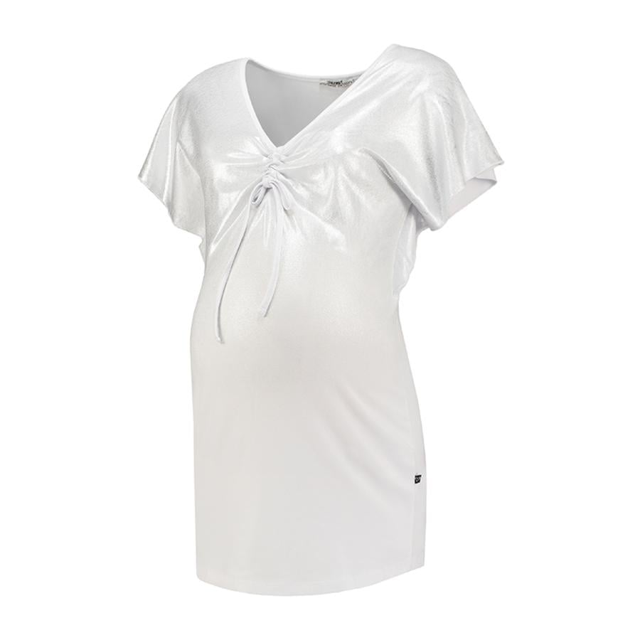 LOVE2WAIT T-shirt V-Ausschnitt Silver Foil White
