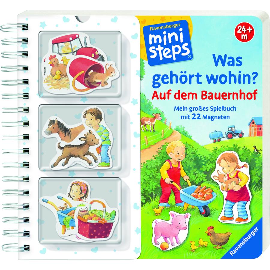 Ravensburger ministeps® - Spielbuch - Was gehört wohin?: Auf dem Bauernhof