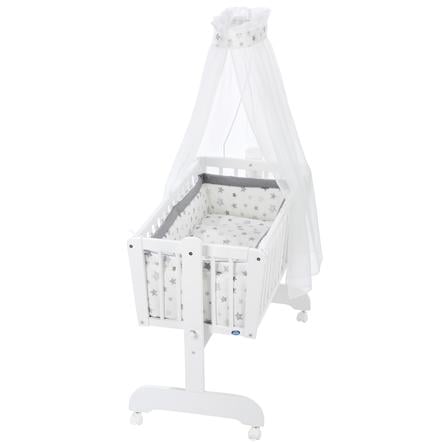 Alvi Berceau A Bascule Complet Sina Blanc Etoiles Argent 777 9 Roseoubleu Fr