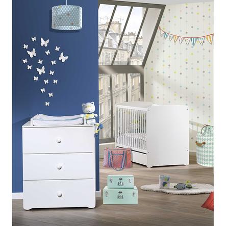 Baby Price Chambre Bebe Duo Lit Commode 3 Tiroirs Basic Blanc Roseoubleu Fr