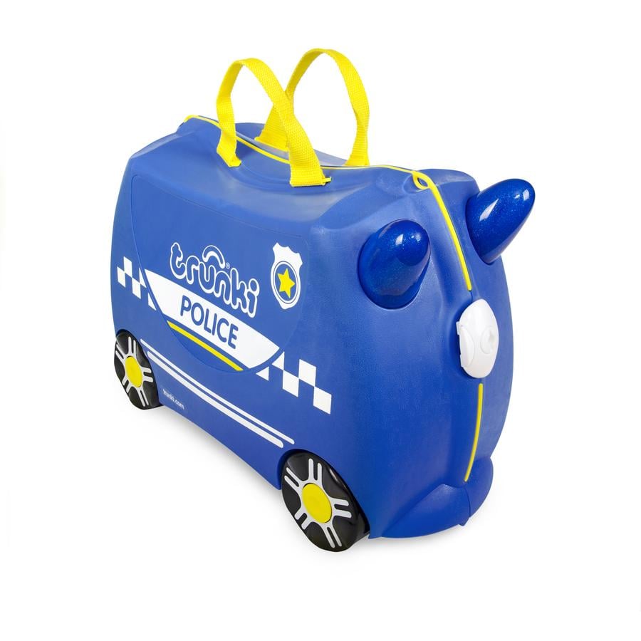 trunki Valise roulettes enfant voiture de police Percy bleu