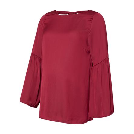 mama licious Lange mouwen shirt MLROSALIE Rood Pruim rood