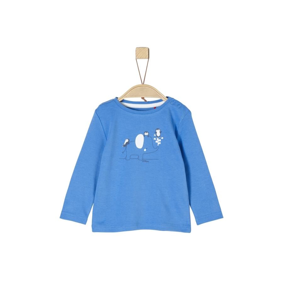 s. Oliver tričko s motivem slona s dlouhým rukávem modré